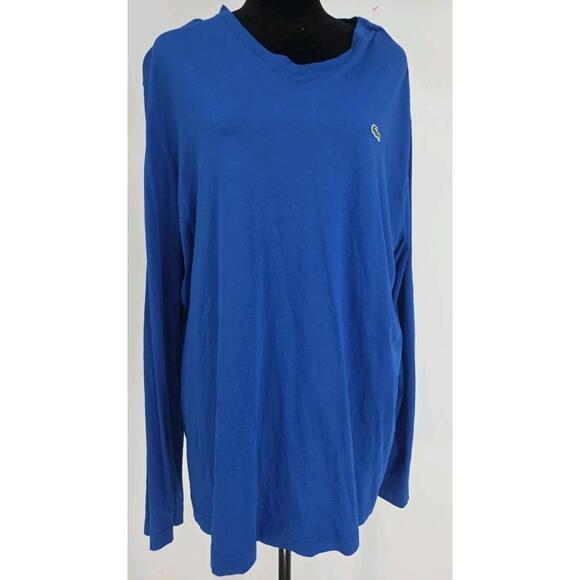 Lacoste Other - Lacoste Men's Pima Cotton T-Shirt XXL Blue Regular Fit V-Neck Long Sleeve